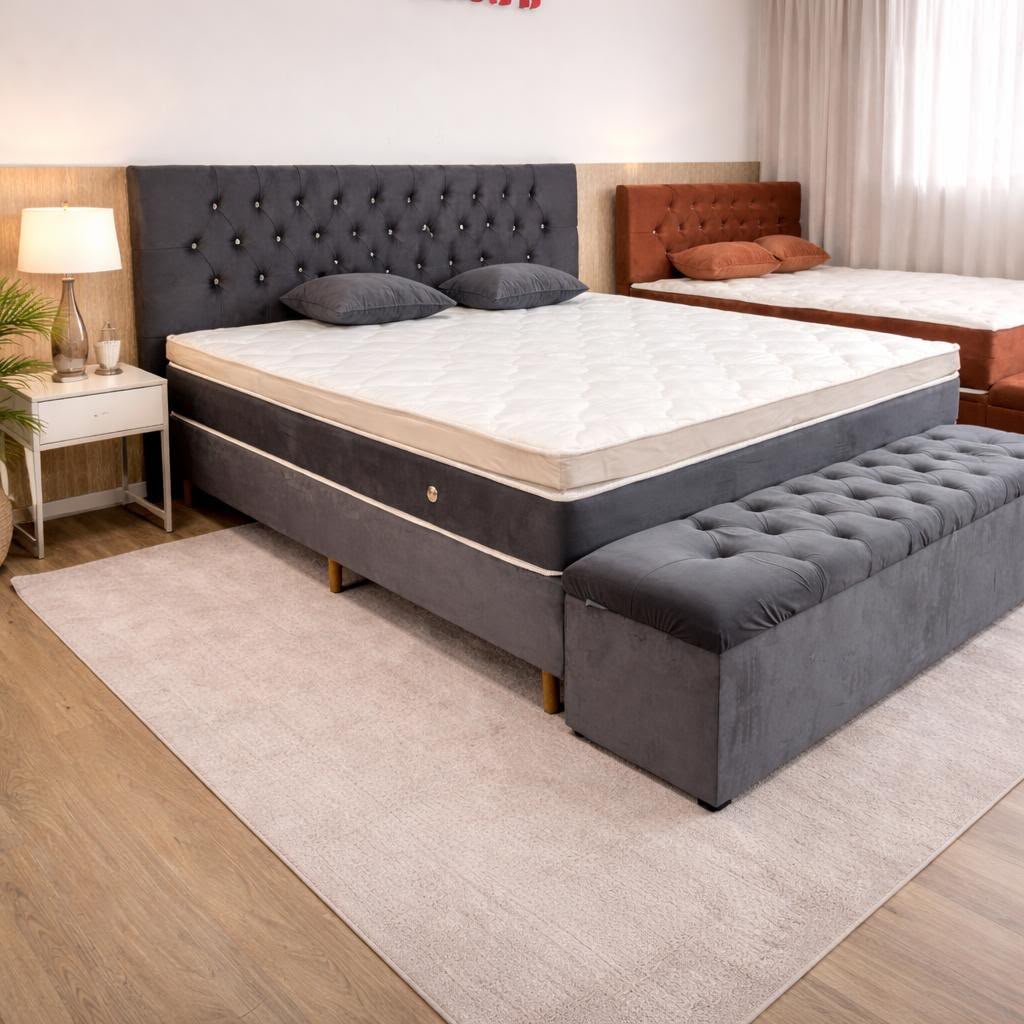 kingsize com pillow top - cinza suite decorada com tapete (1024x1024 v2)