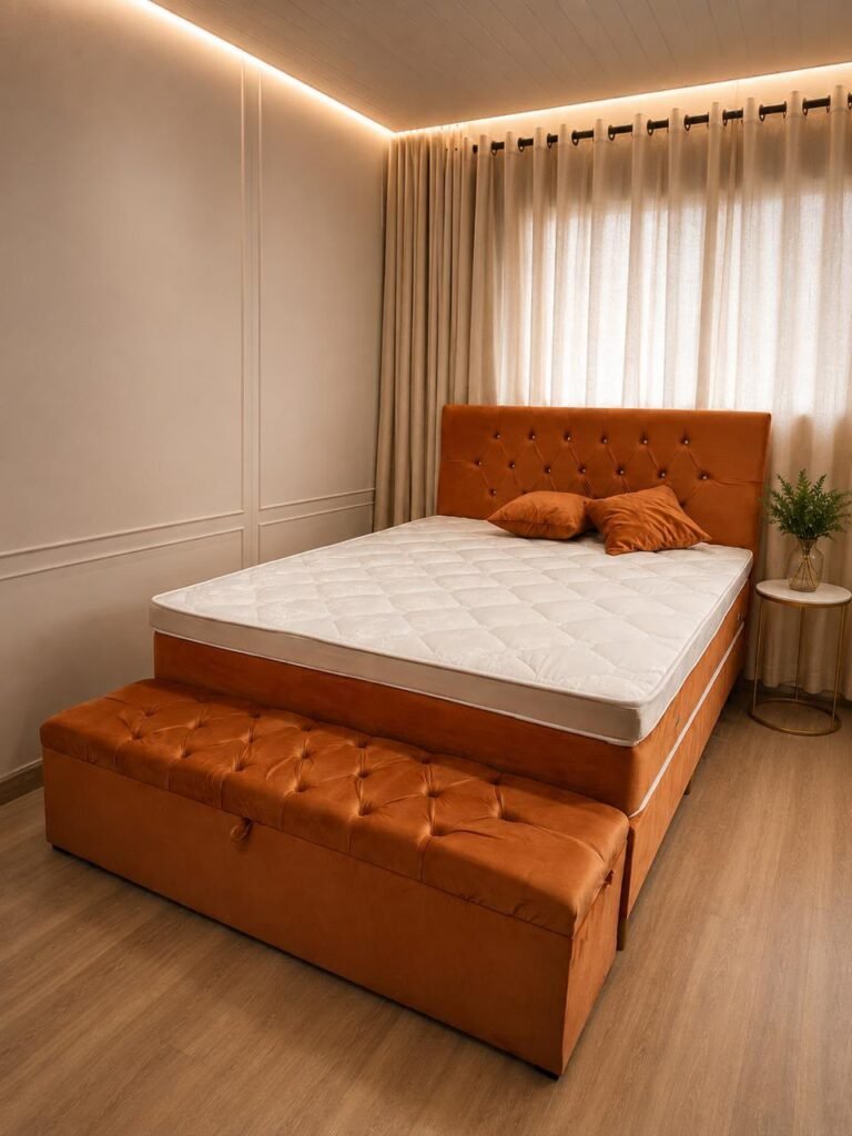 queensize com pillow top - terracota suite boiserie com recamier