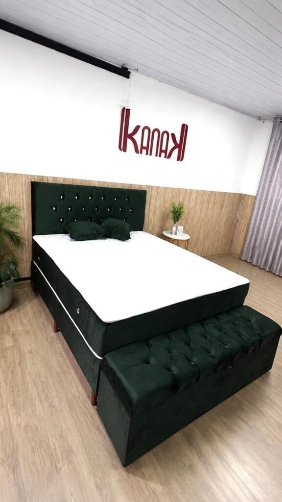 queensize sem pillow top - verde showroom com recamier (720p)
